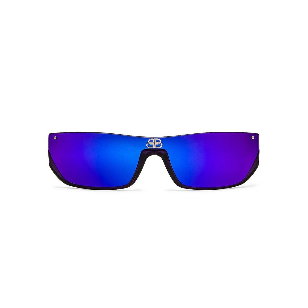Balenciaga Purple Shield Rectangular Sunglasses - image 1